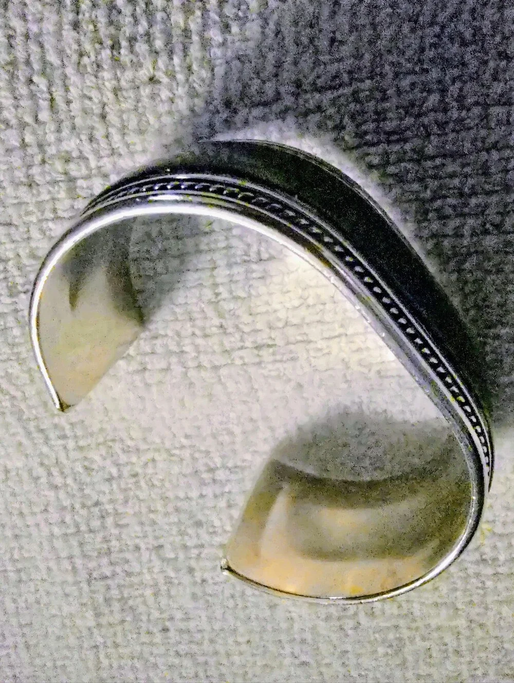Couture Domed Sterling Silver Serpentine Statement Cuff